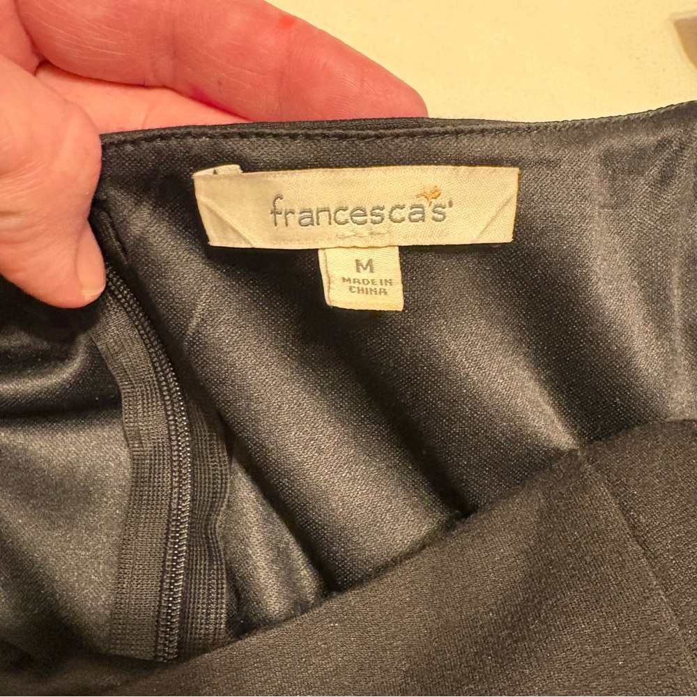 Francesca's Collections black strapless dress, structured bodice, zipper closure - Picture 7 of 9